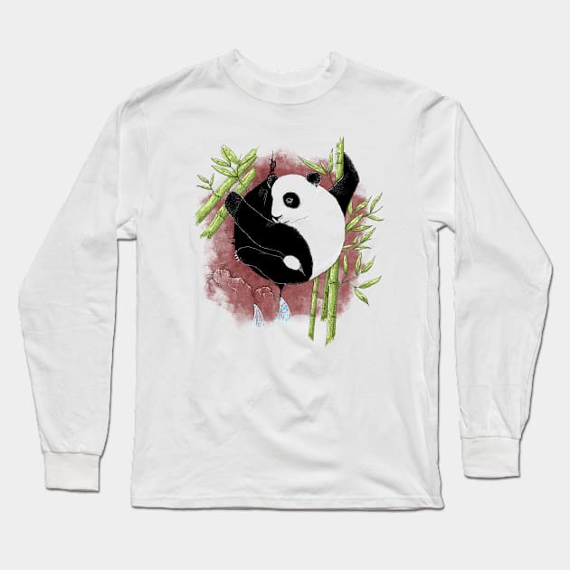 Yin Yang Panda Long Sleeve T-Shirt by UmbertoVicente